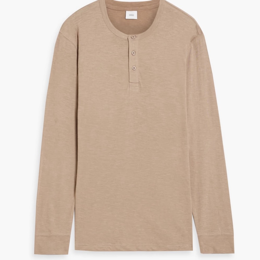 ONIA Slub Scallop Long Sleeve Henley - NWT Size XL